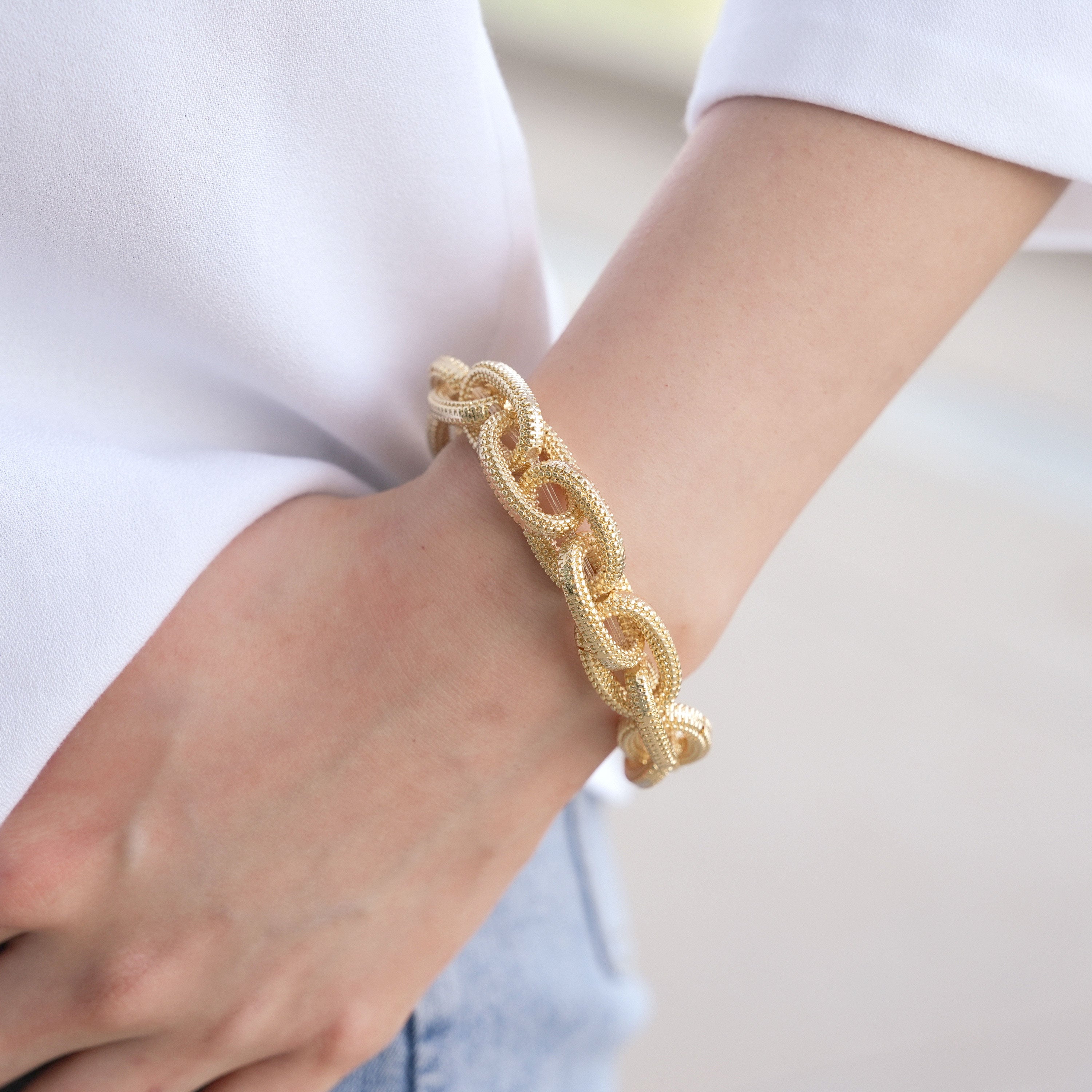 Bold Large Link Rope Chain Flexible Bracelet