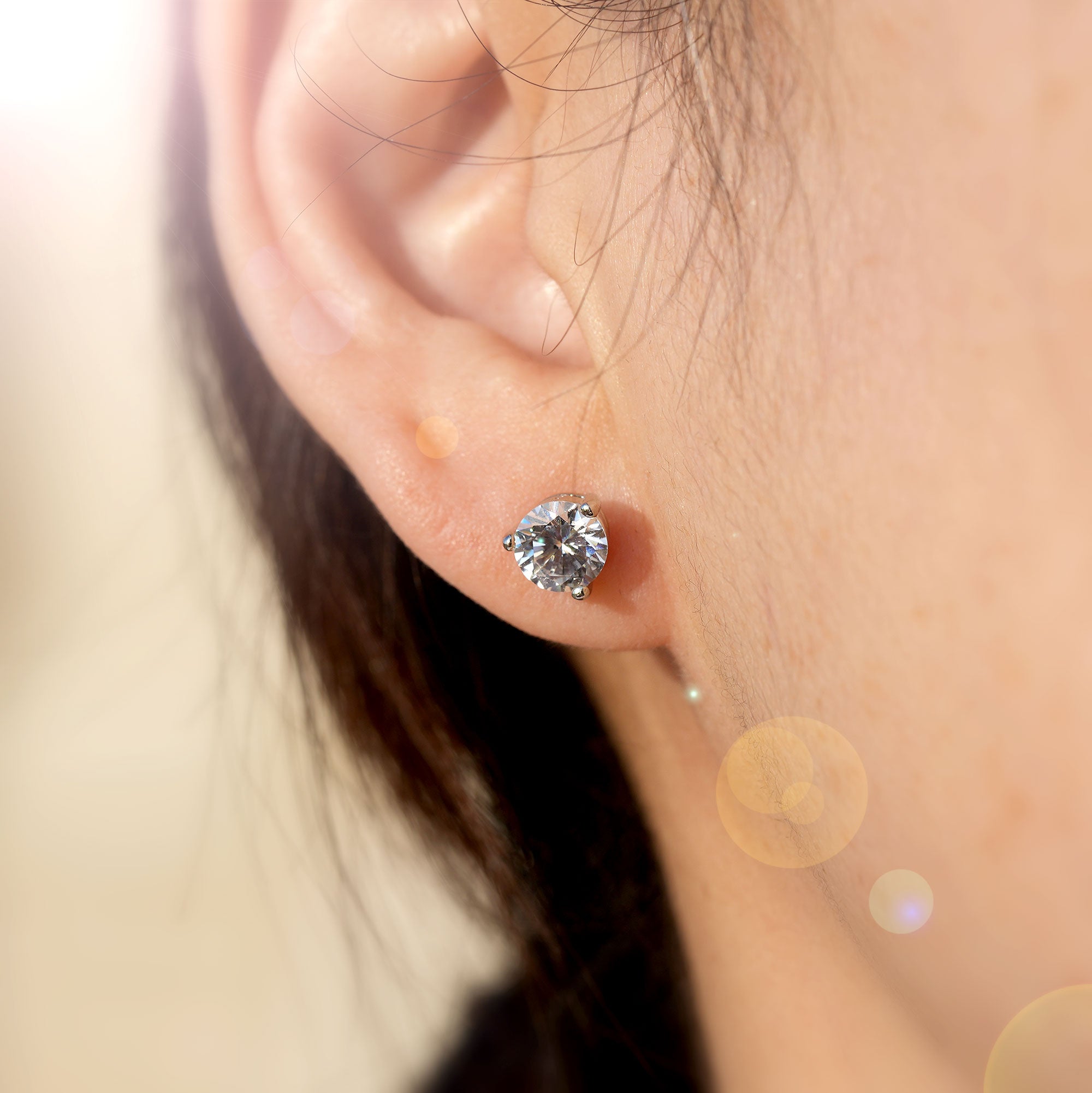 Three-Prong Stud Earrings