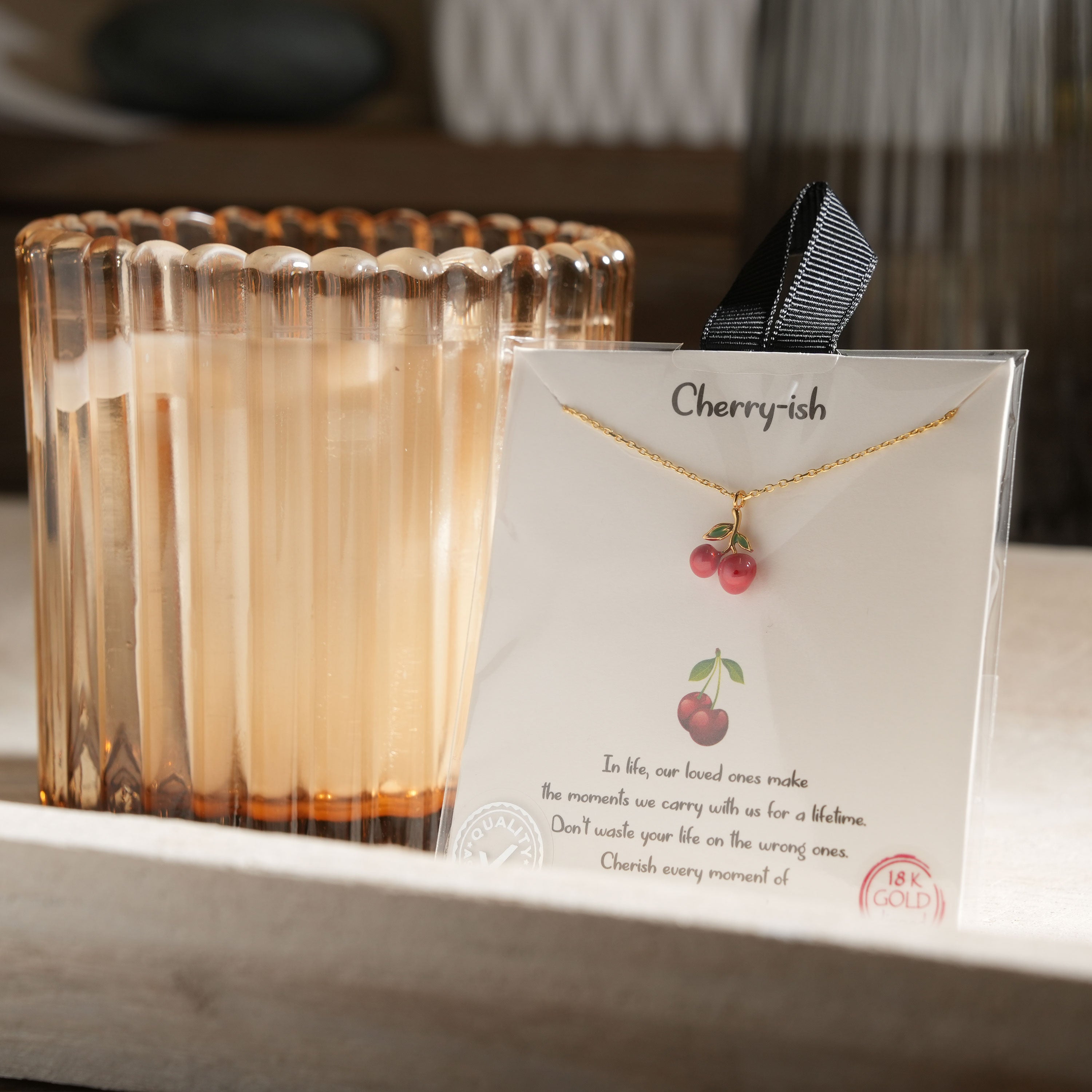 Cherry-ish - Necklace with Stories