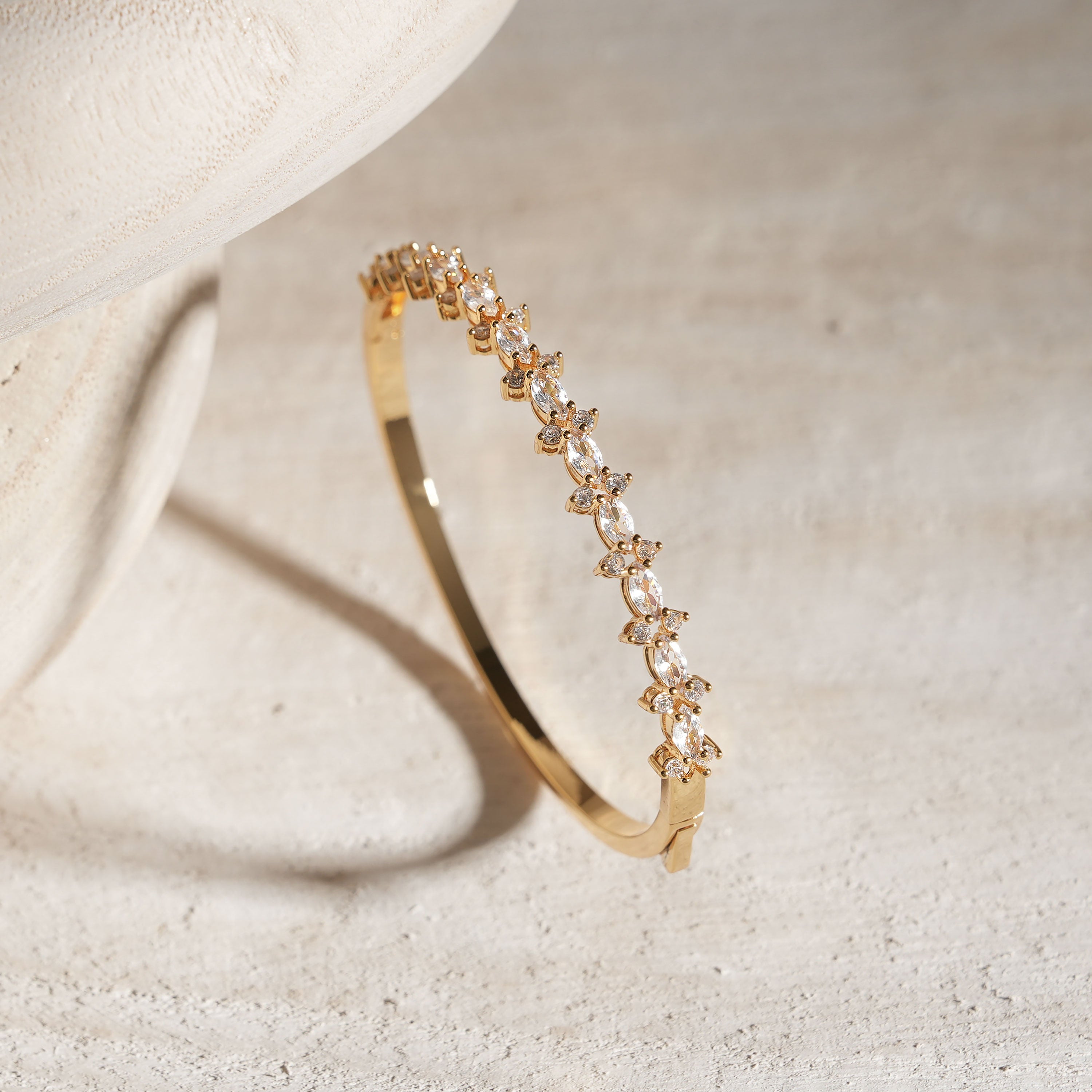 Dainty Marquise Cut CZ Flower Bracelet