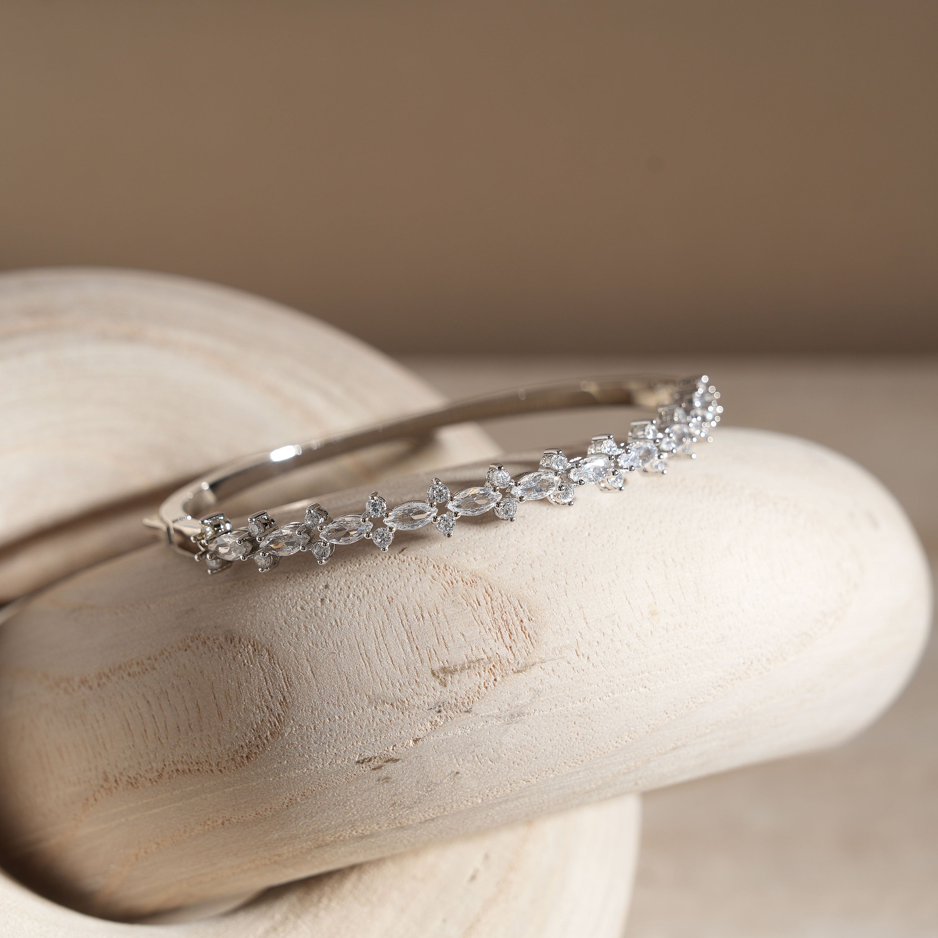 Dainty Marquise Cut CZ Flower Bracelet