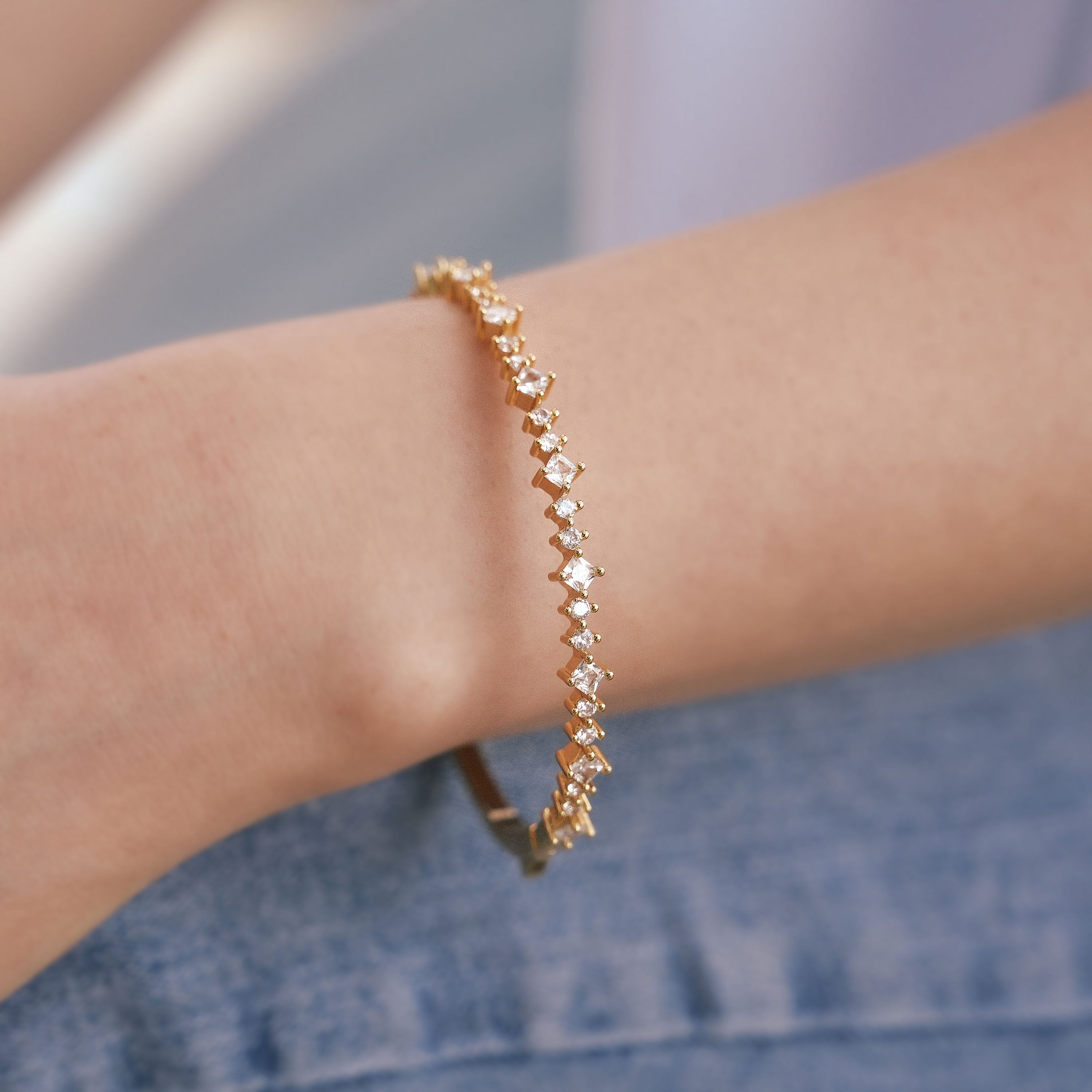 Celeste Diamond-Cut Tennis Bracelet