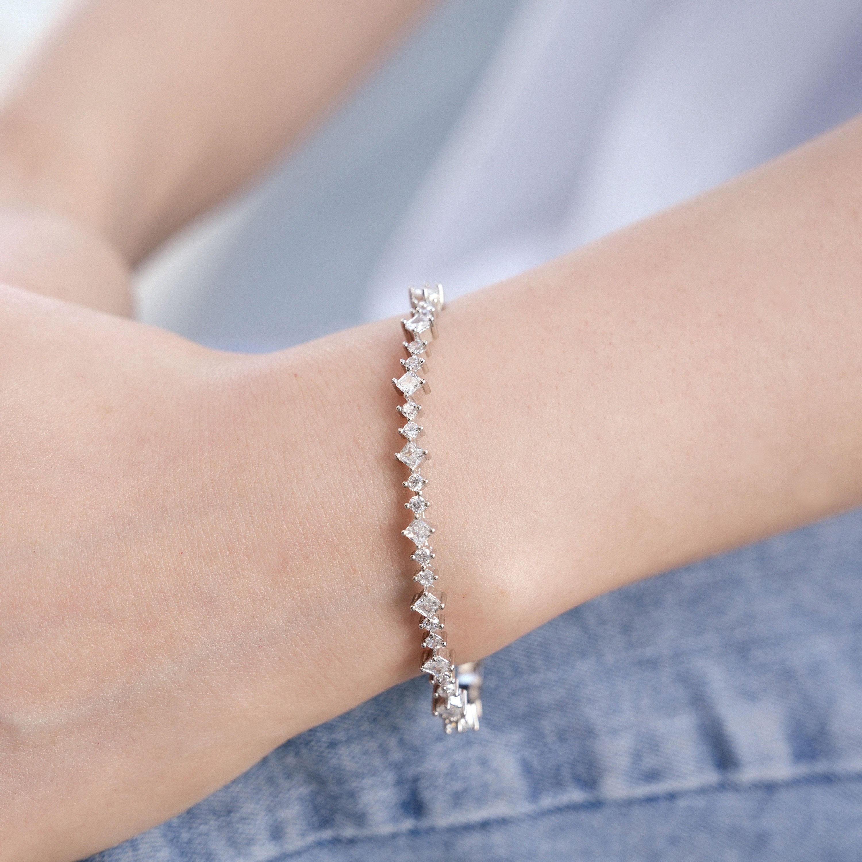 Celeste Diamond-Cut Tennis Bracelet
